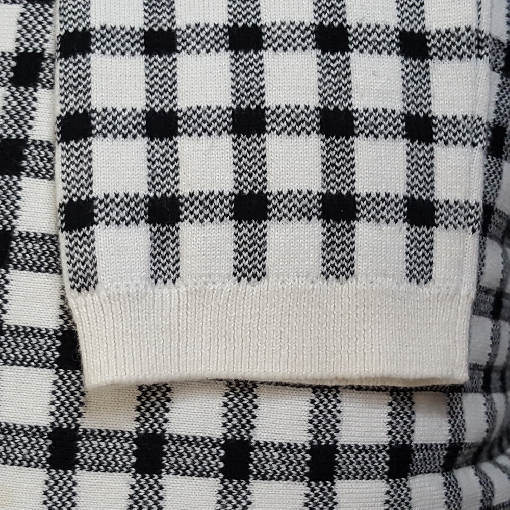 Jones New York Signature Pullover Black White Gingham Check Top Women's Size L - Picture 5 of 13